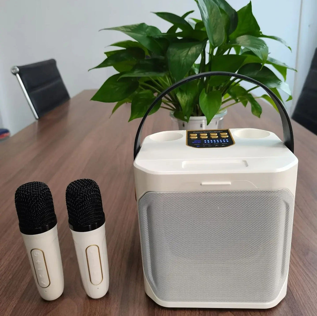 Pembesar Suara Karaoke Mudah Alih Boleh Cas Semula Dengan Bluetooth Menghasilkan Bunyi Kaya