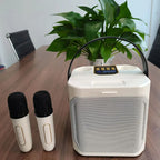 Pembesar Suara Karaoke Mudah Alih Boleh Cas Semula Dengan Bluetooth Menghasilkan Bunyi Kaya