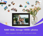 10,1-tommer WiFi-fotoframe med 1080p touchskærm til familier