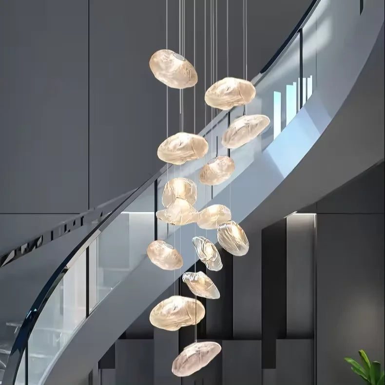 Luminara Aluminum Frame Glass Chandelier For Modern Interiors Cascade