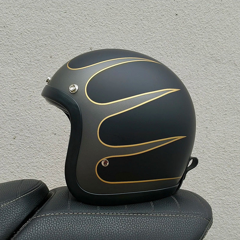 VesperRyder Retro Motorcycle Helmet, Timeless Style, ECE Certified and DOT Certified