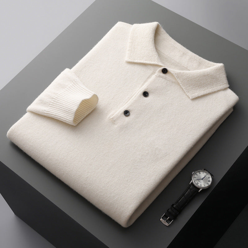 NordicLuxe Cashmere Merino Wool Polo Shirt, Stockholm Style