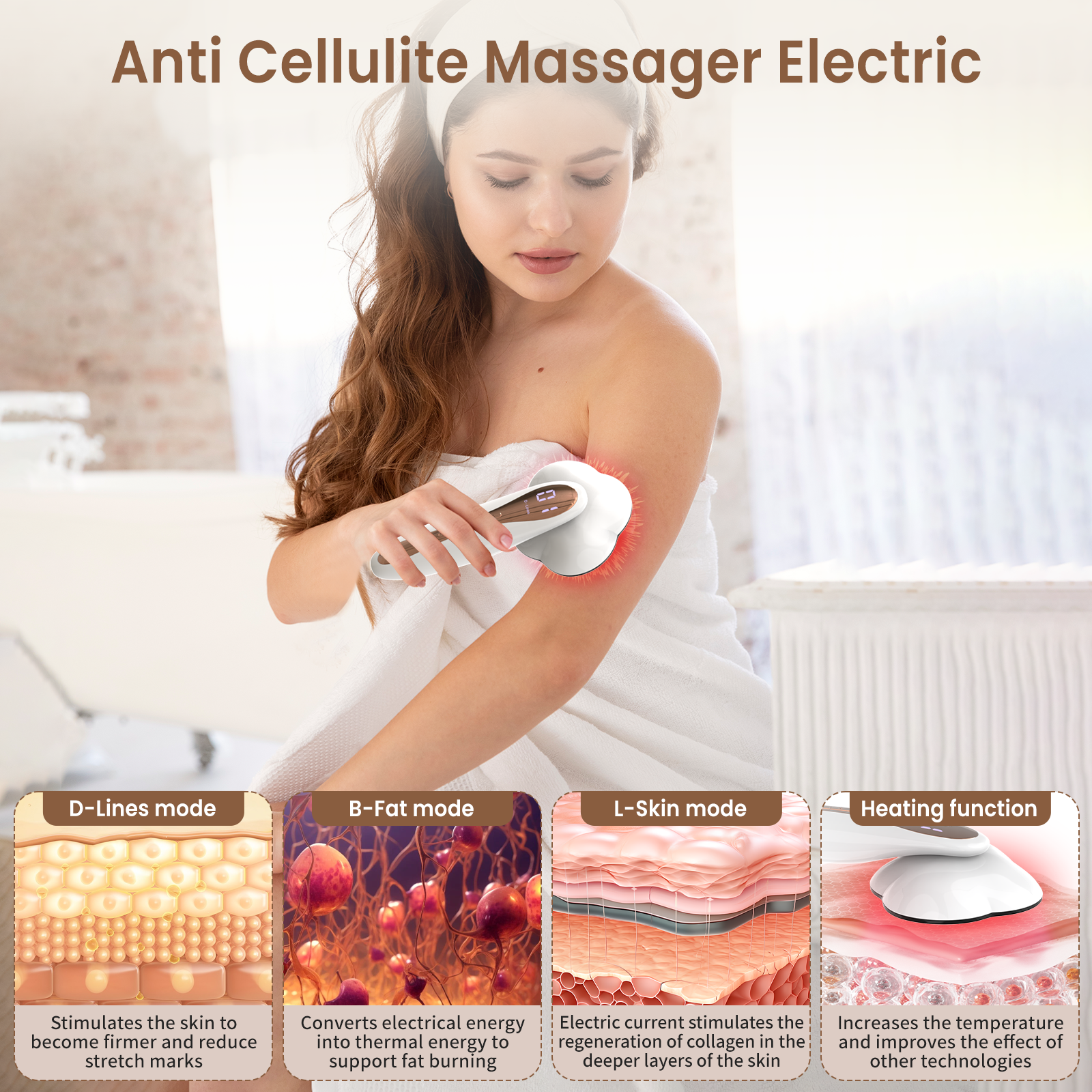 At-Home Body Wellness Massager for Muscle Tension and Everyday Skin Care