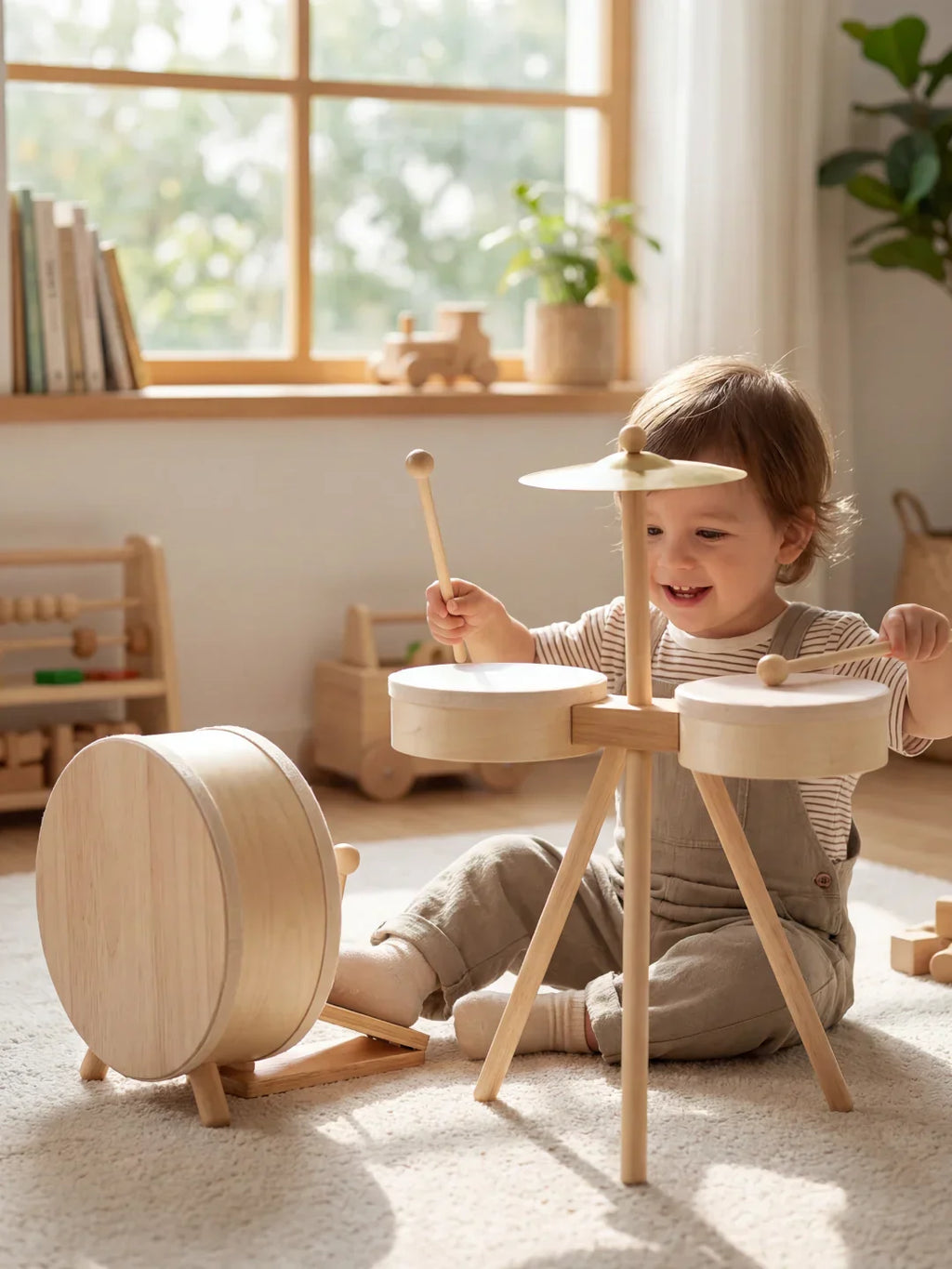 Classic Wooden Baby and Toddler Drum Set