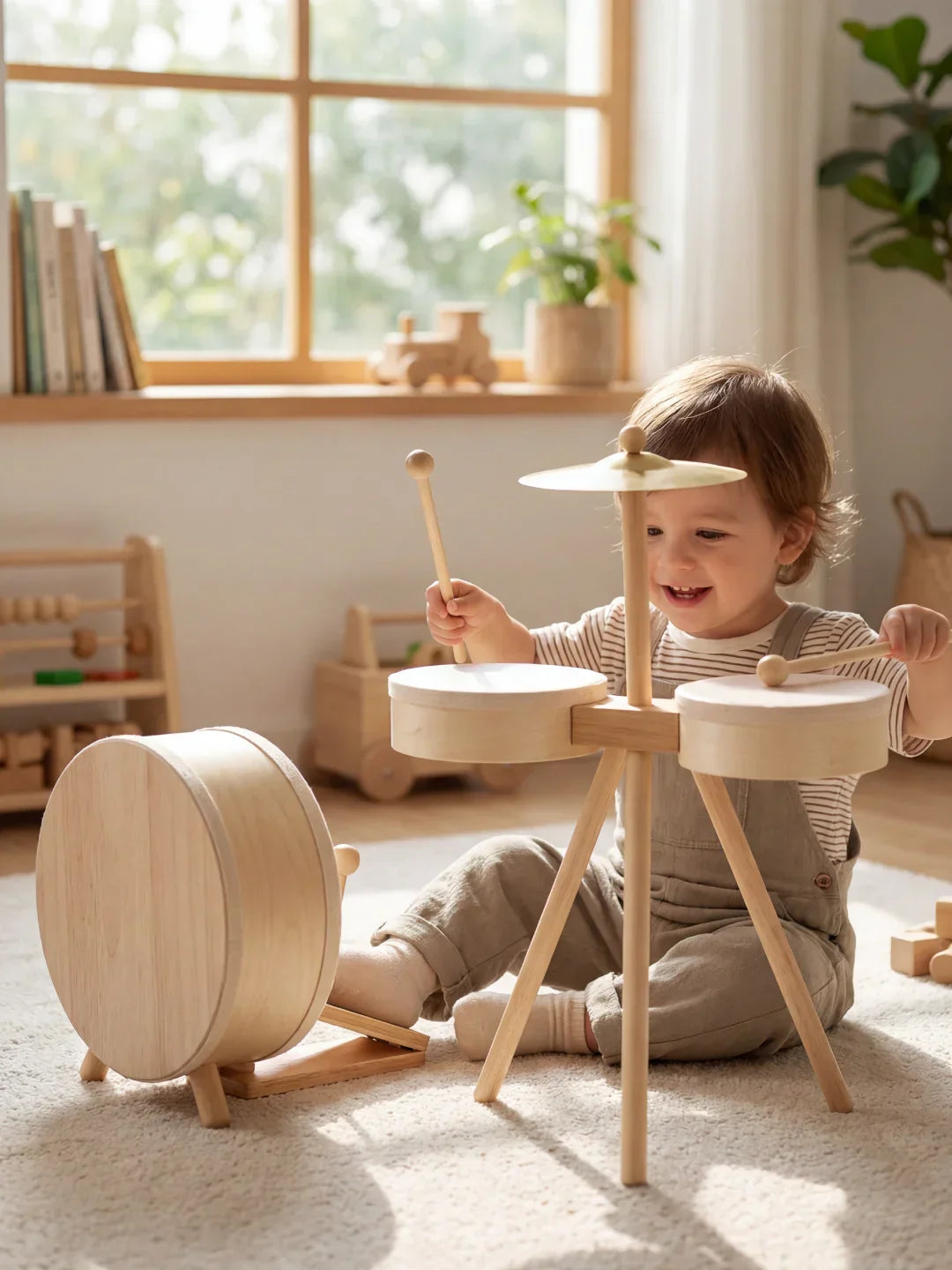 Classic Wooden Baby and Toddler Drum Set