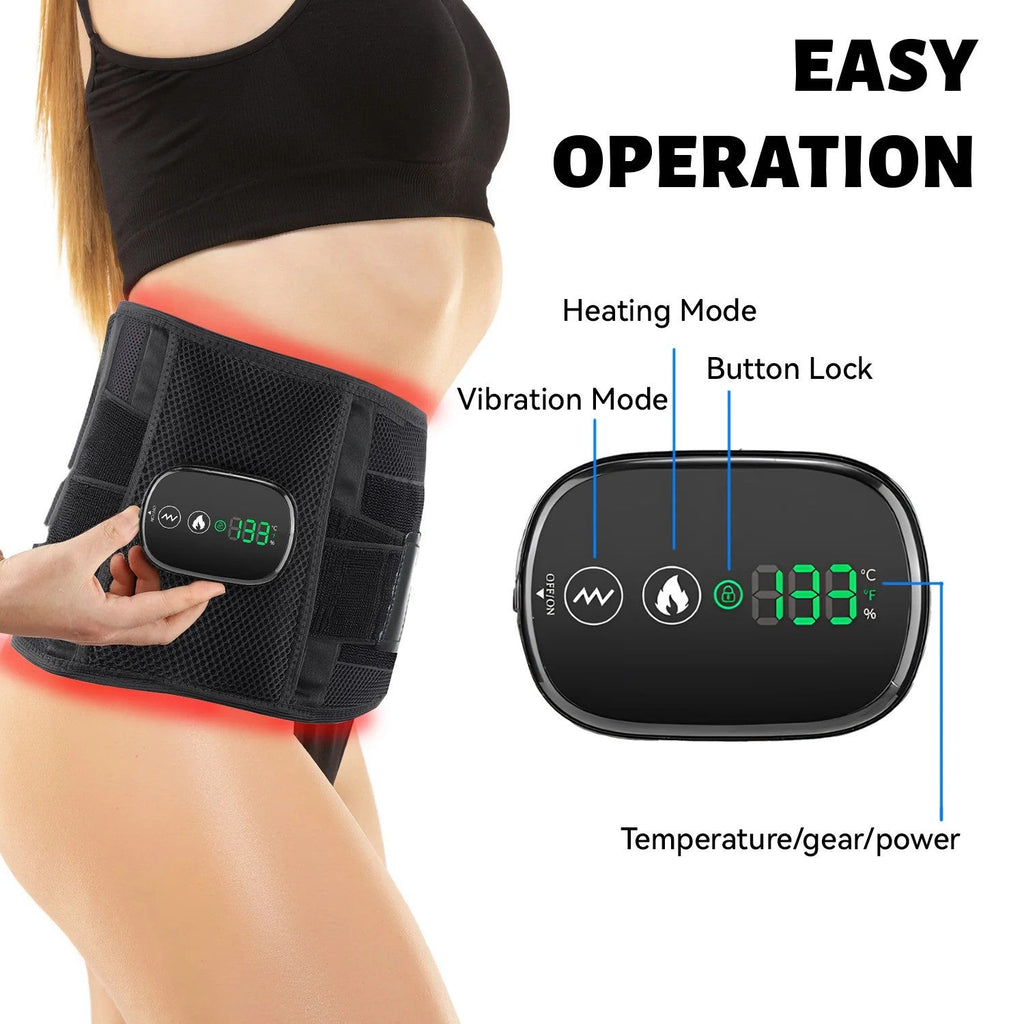 LumaFlex 630纳米红光腰带，带加热和振动按摩