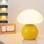 Lyvara Cream Ceramic Mushroom Lamp With PVC Bauhaus Style