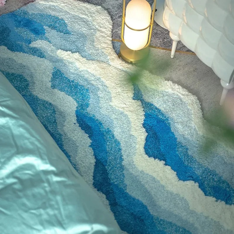 Marisyl Coastal Wave Tufted Rug Non Slip Floor Accent