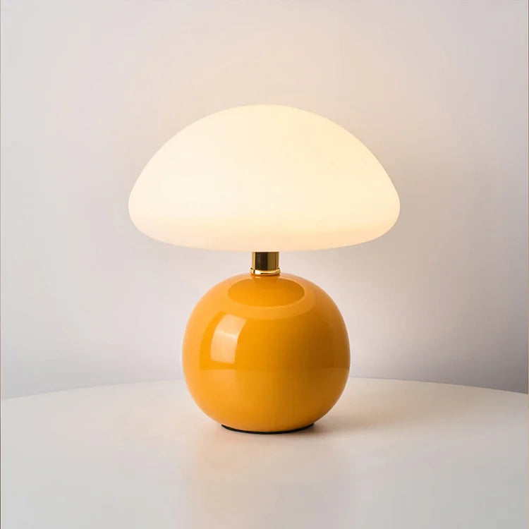Lampă Calvryn cu ciupercă cremă în stil vintage Bauhaus pentru living