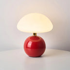 Lyvara Cream Ceramic Mushroom Lamp With PVC Bauhaus Style