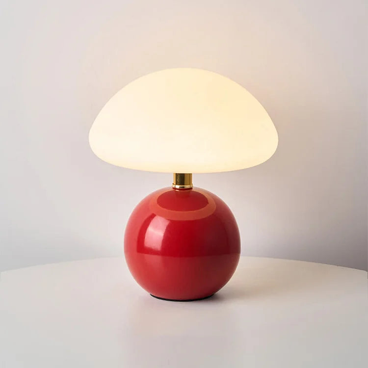 Lampă Calvryn cu ciupercă cremă în stil vintage Bauhaus pentru living