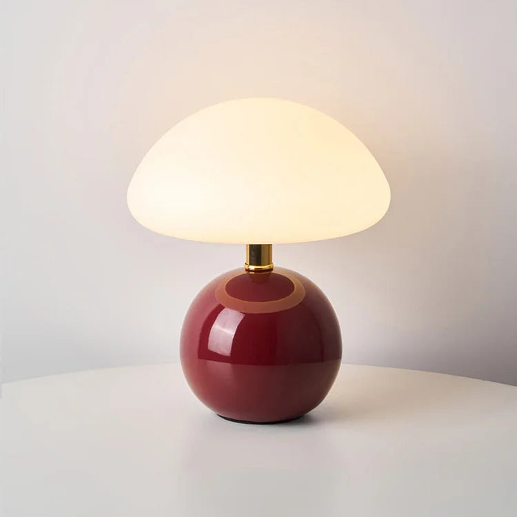 Lampă Calvryn cu ciupercă cremă în stil vintage Bauhaus pentru living