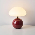 Lyvara Cream Ceramic Mushroom Lamp With PVC Bauhaus Style