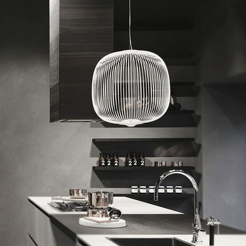 AeroSpire Spoke Lamp Pendant With Kaleidoscopic Shade
