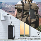 EclipseVolt 30 000 mAh vanntett solcellepowerbank med to USB-porter og Qi trådløs ladeplate