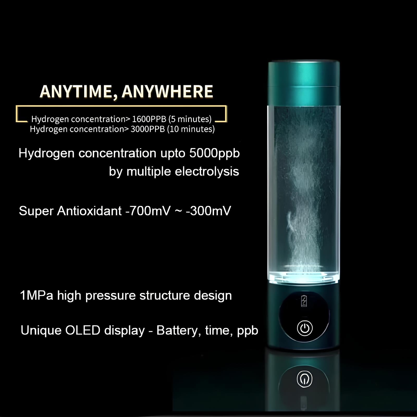 NovaHydro Elite 5000ppb Wasserflasche Wasserstoff-Ionisator