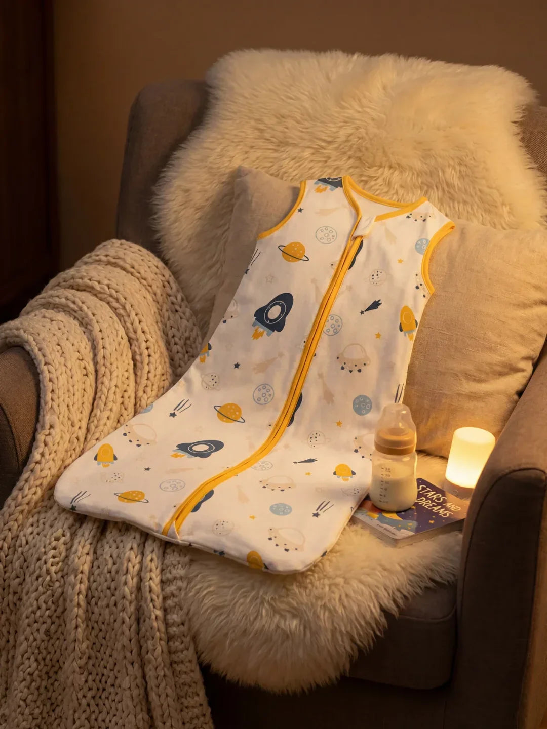 Ultra-Soft Cotton Baby Sleeping Bag with 2-Way Zip