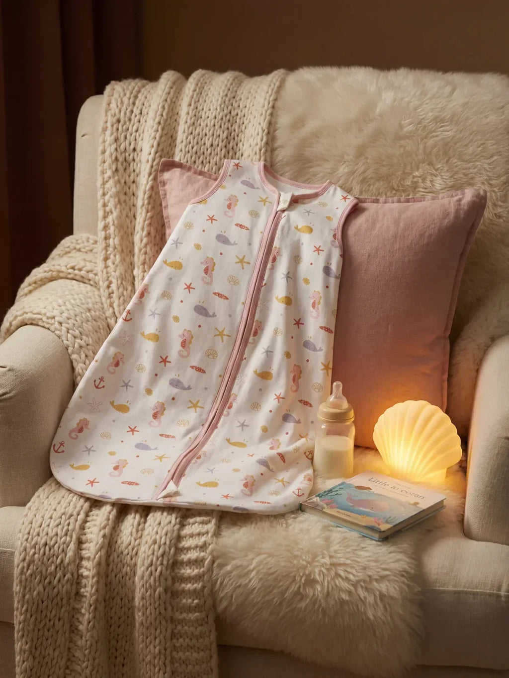 Ultra-Soft Cotton Baby Sleeping Bag with 2-Way Zip