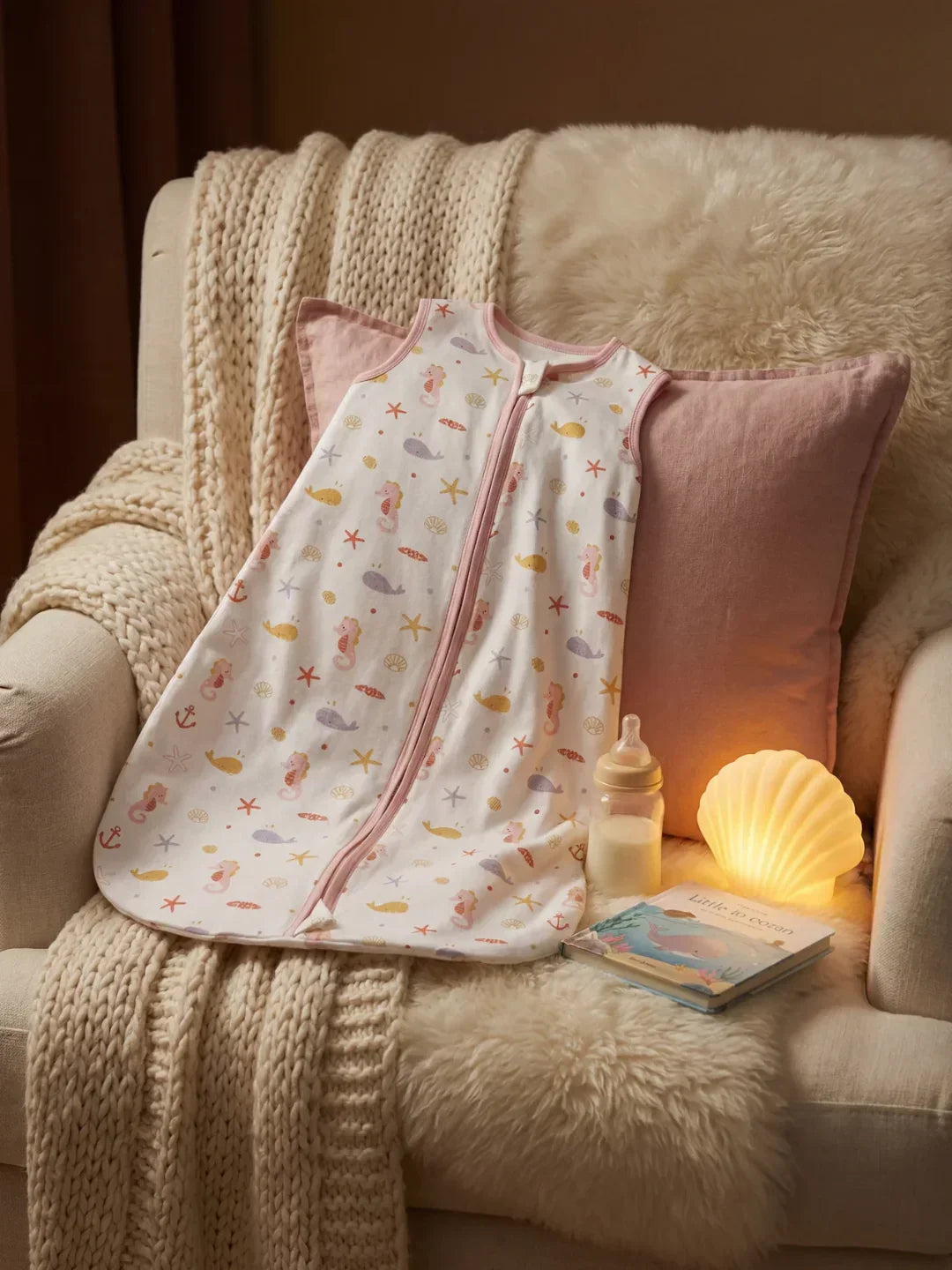 Ultra-Soft Cotton Baby Sleeping Bag with 2-Way Zip