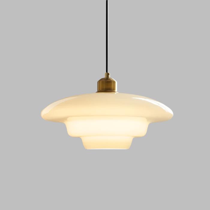 Astria Pendant Light With Ivory Glass For 1950s-Inspired Interiors