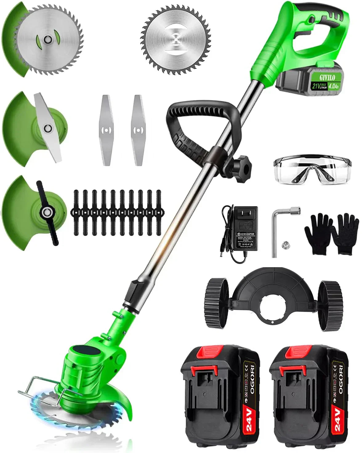 VerdaPro 24V Cordless Trimmer For Lawn Edges 18,000 RPM