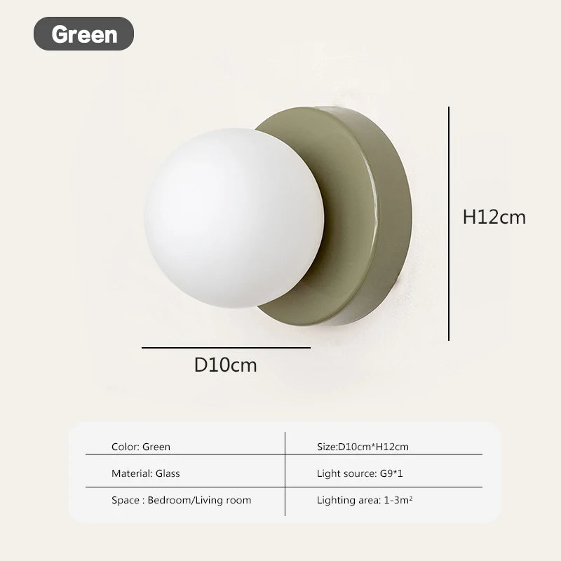 LumoVela Nordic Slanke Glazen Bol Wandlamp Met LED-licht