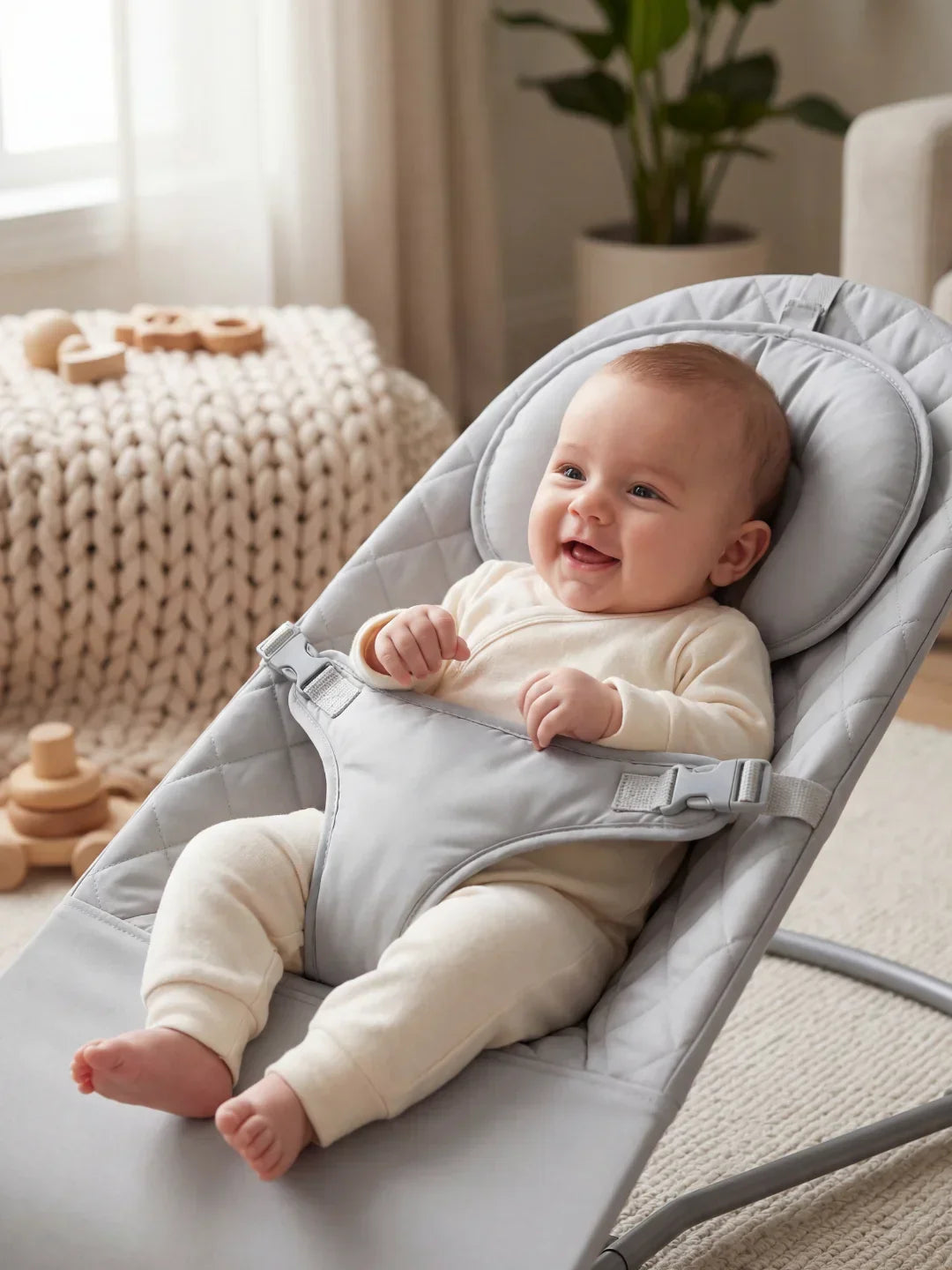 Foldable Ergonomic Baby Bouncer Seat