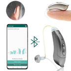 Diskret Bluetooth høreapparat med appkontroll for eldre