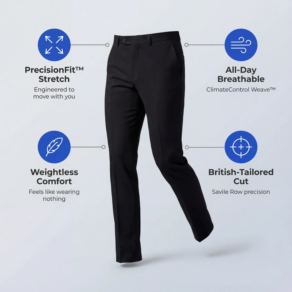 FormaFlex Precision Trousers – Wrinkle-Resistant 4-Way Stretch Dress Pants