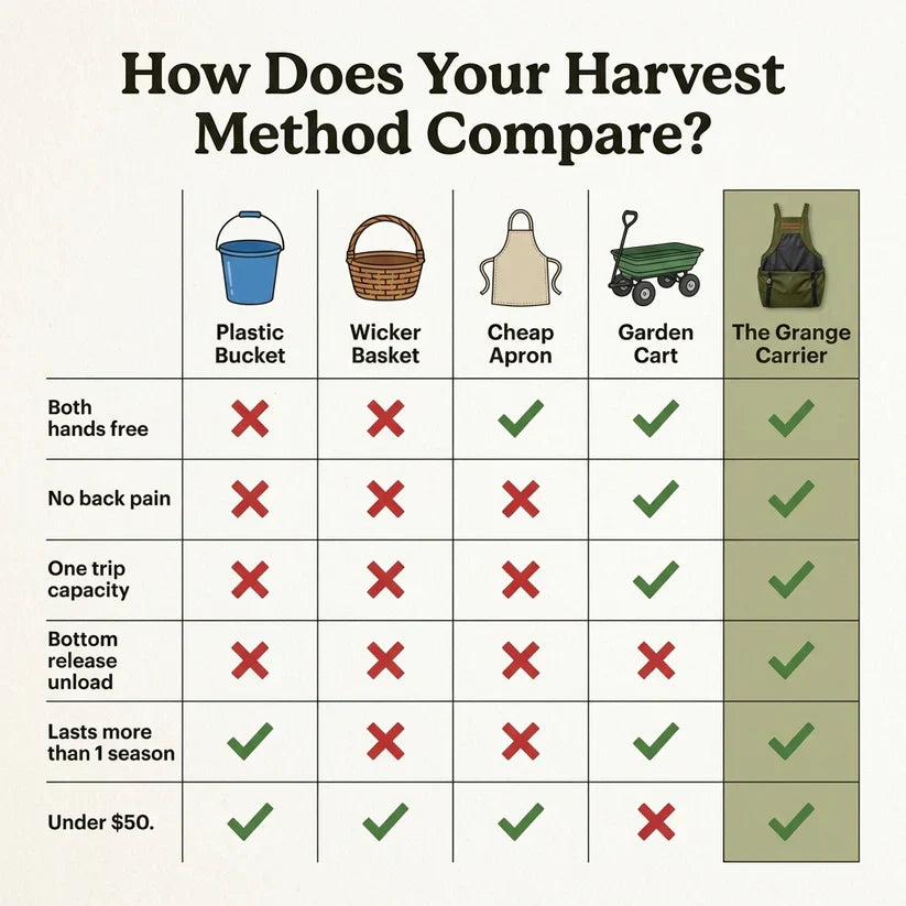 Wearable Harvest Carrier for Comfortable Garden Harvesting