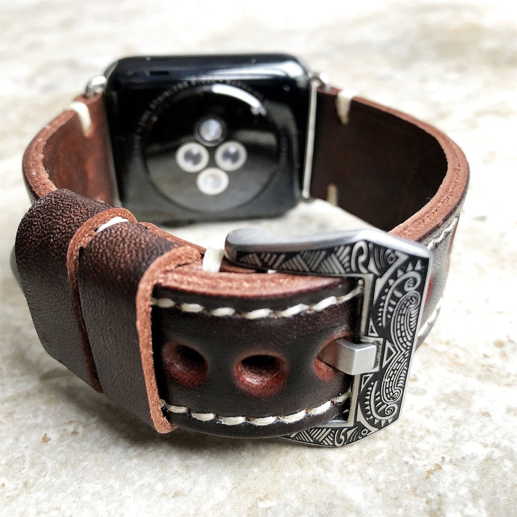 Sera håndgraveret læderrem til Apple Watch Ultra og andre modeller