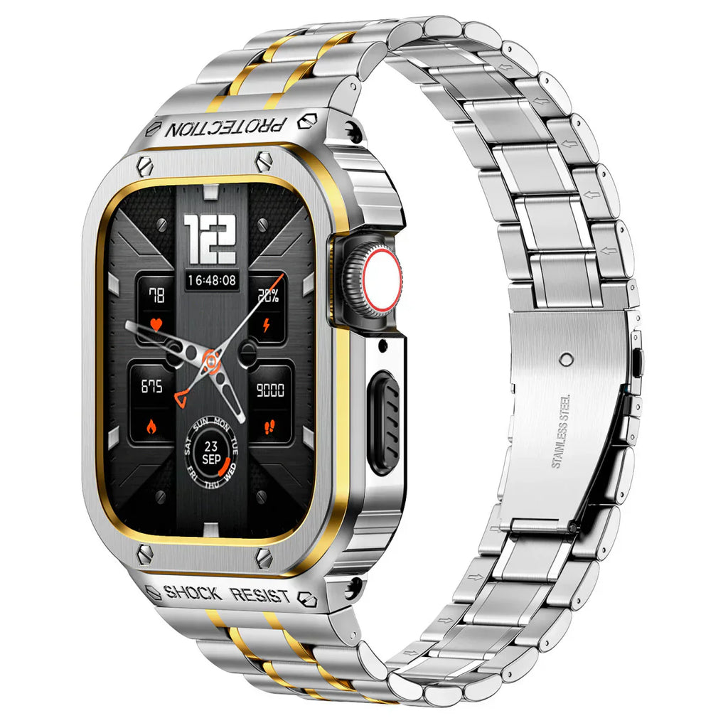 Alera Apple Watch Stainless Steel Band With Protective Case