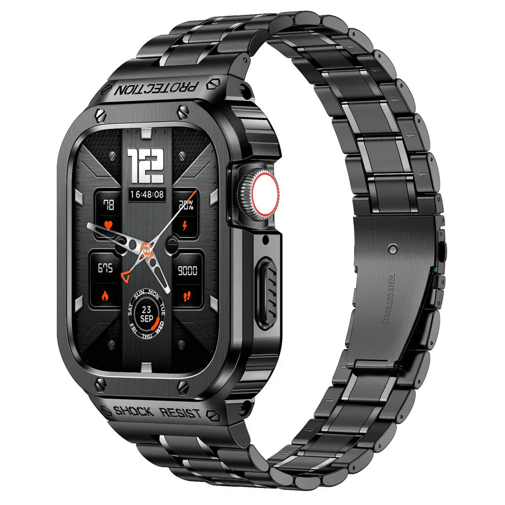 Alera Apple Watch Stainless Steel Band With Protective Case