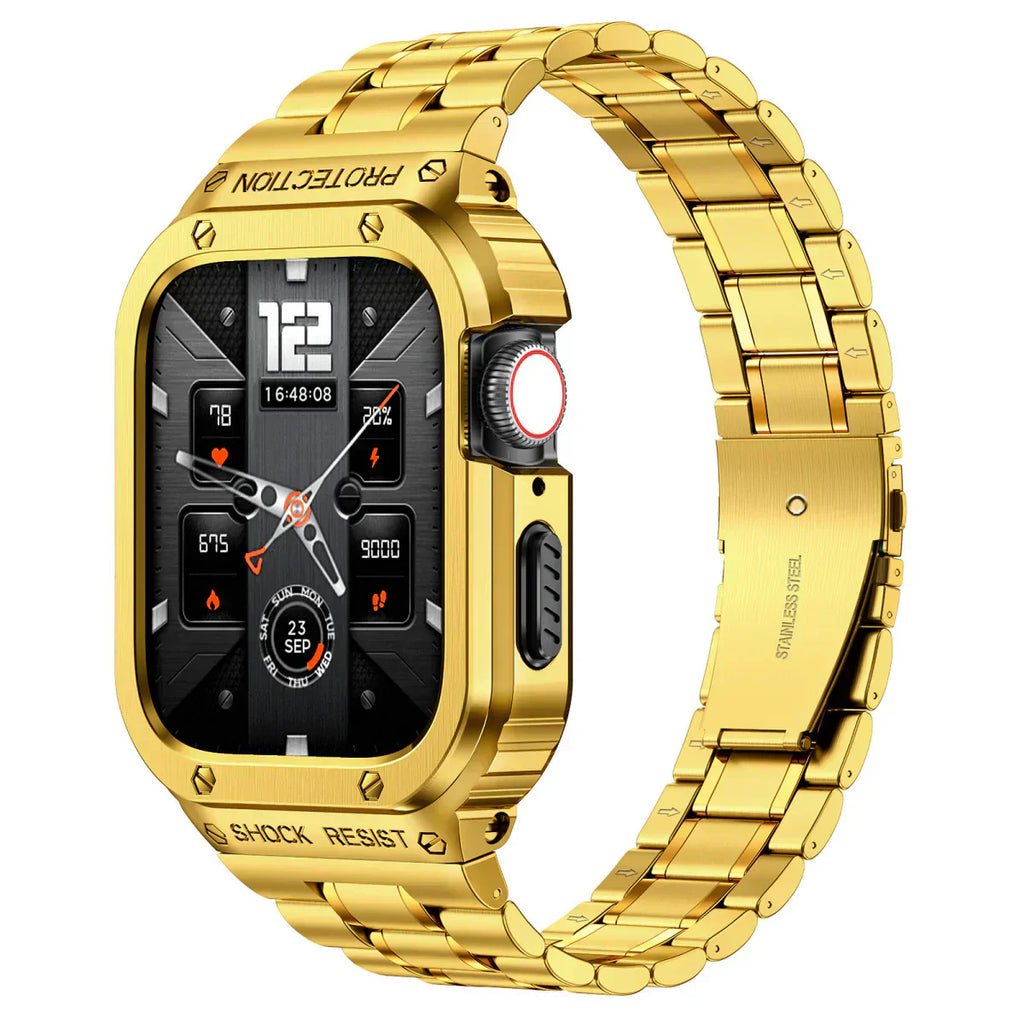 Alera Apple Watch Stainless Steel Band With Protective Case