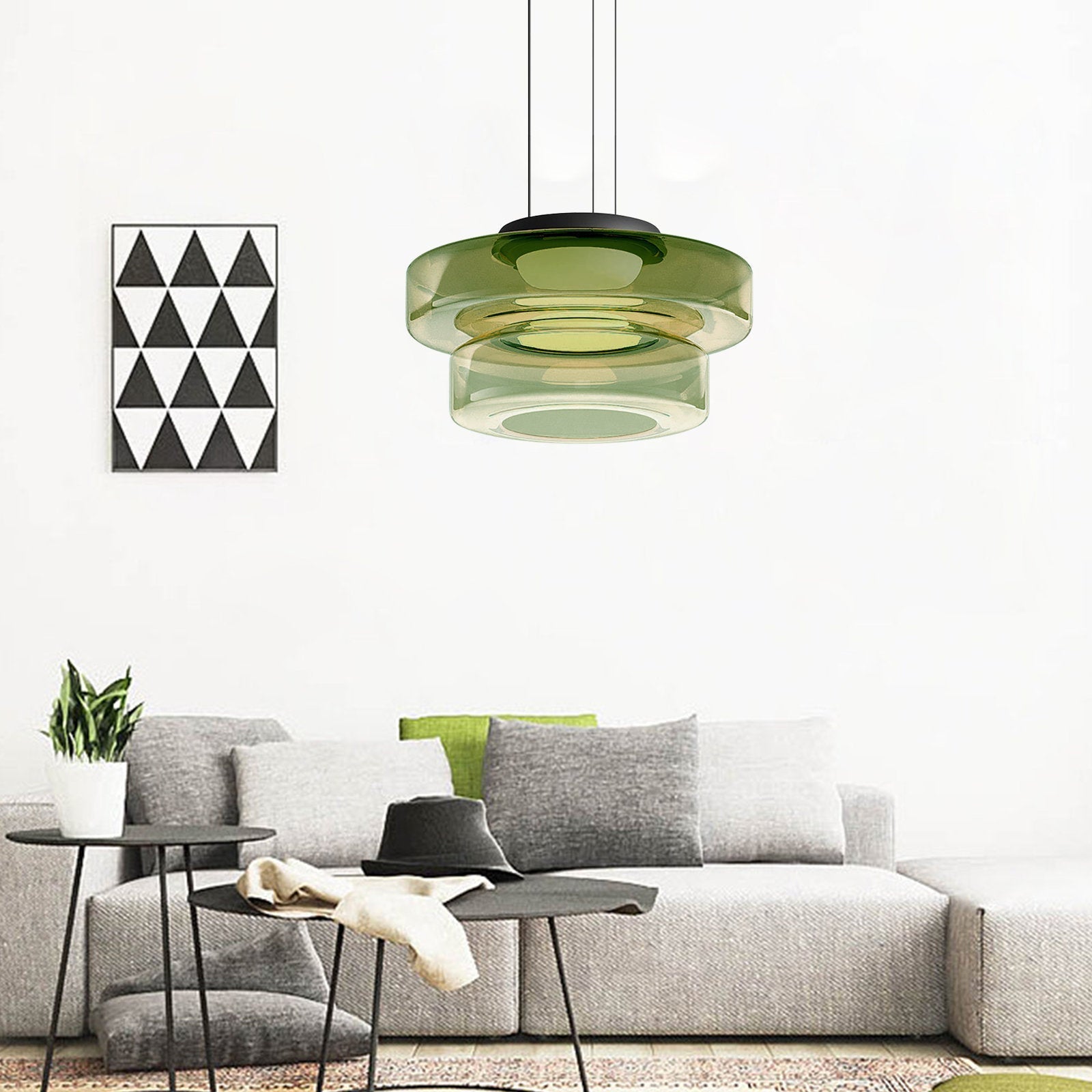 Asteron Pendant Light With Glass Ceiling Lamp In Bauhaus Style