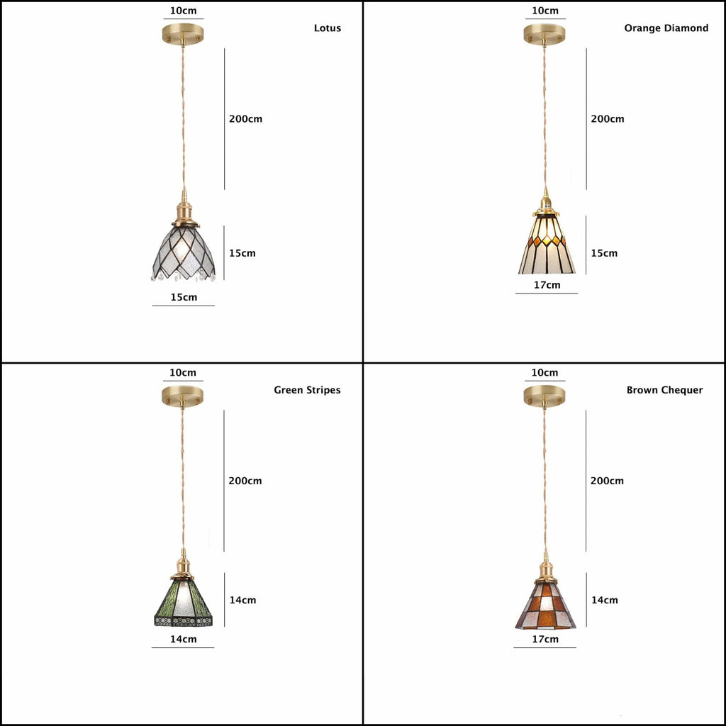 Mirella vintage závěsné svítidlo s vitrážovým sklem a LED žárovkou