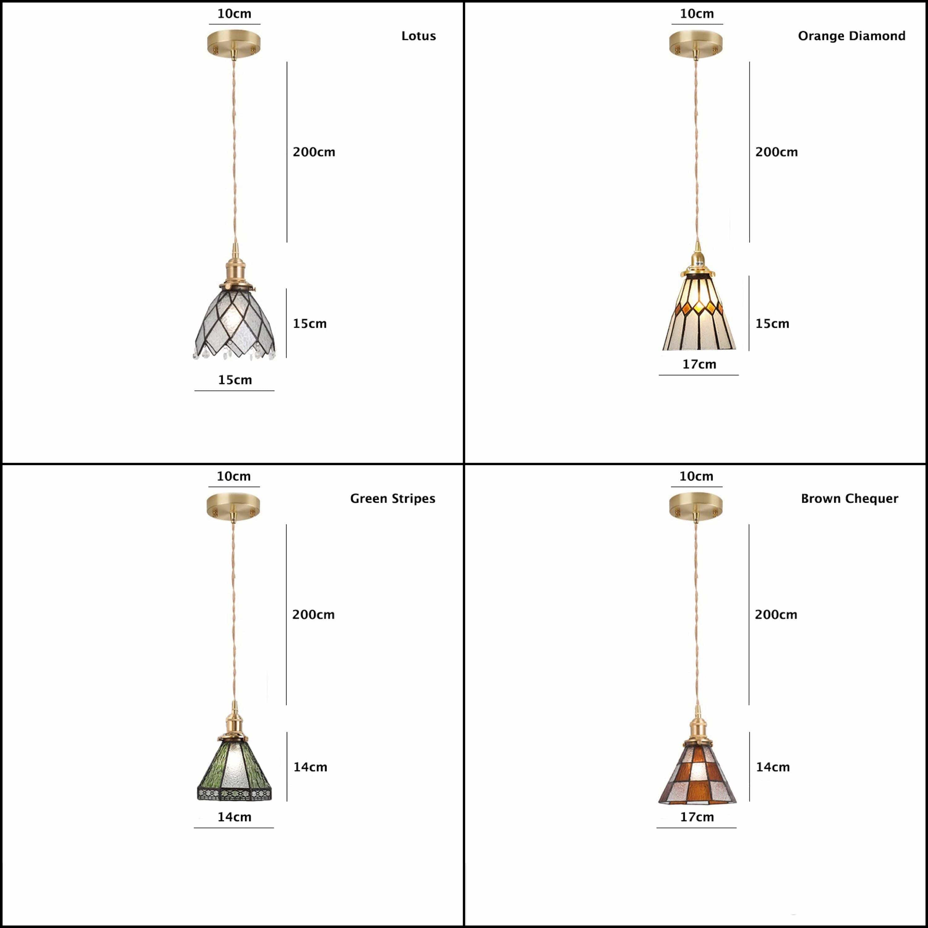 Mirella vintage závěsné svítidlo s vitrážovým sklem a LED žárovkou