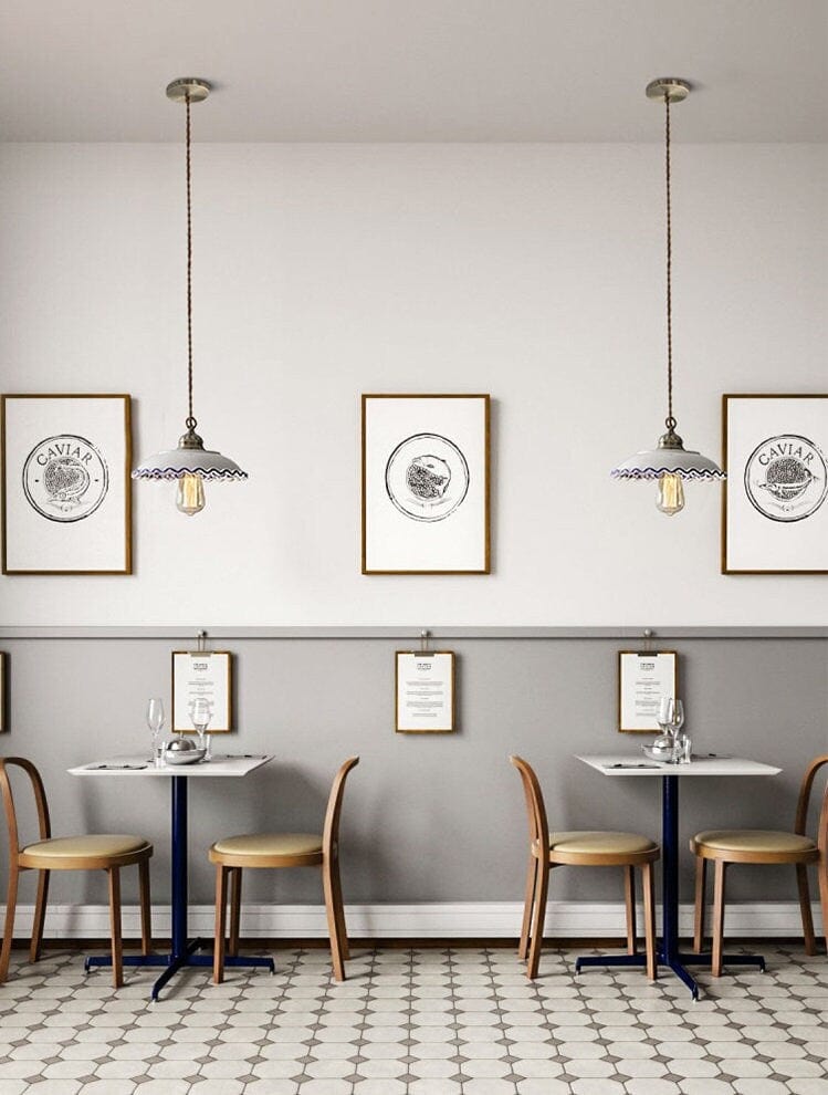 Lisboa Ceiling Pendant With Ceramic Shade In Tile Motif From Portugal, Bulb Included