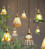 Mirella vintage závěsné svítidlo s vitrážovým sklem a LED žárovkou