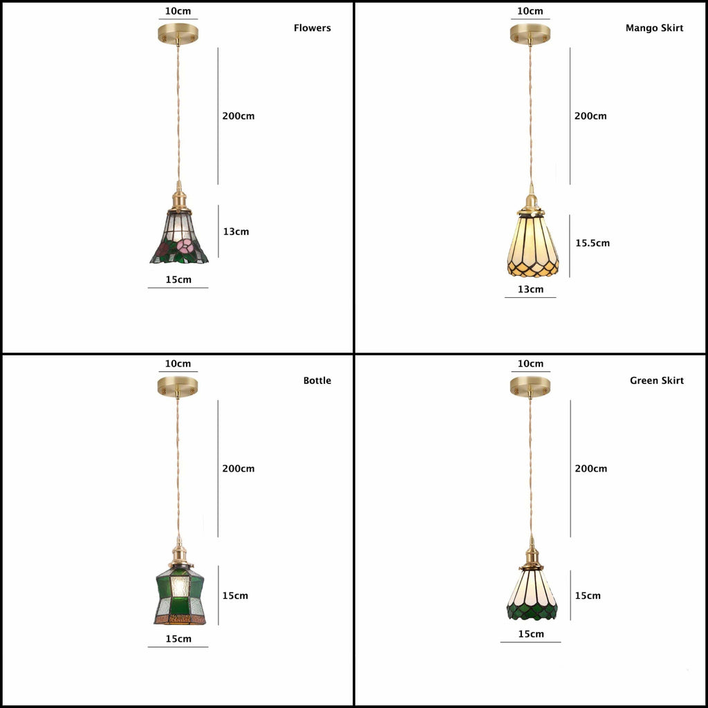 Mirella vintage závěsné svítidlo s vitrážovým sklem a LED žárovkou