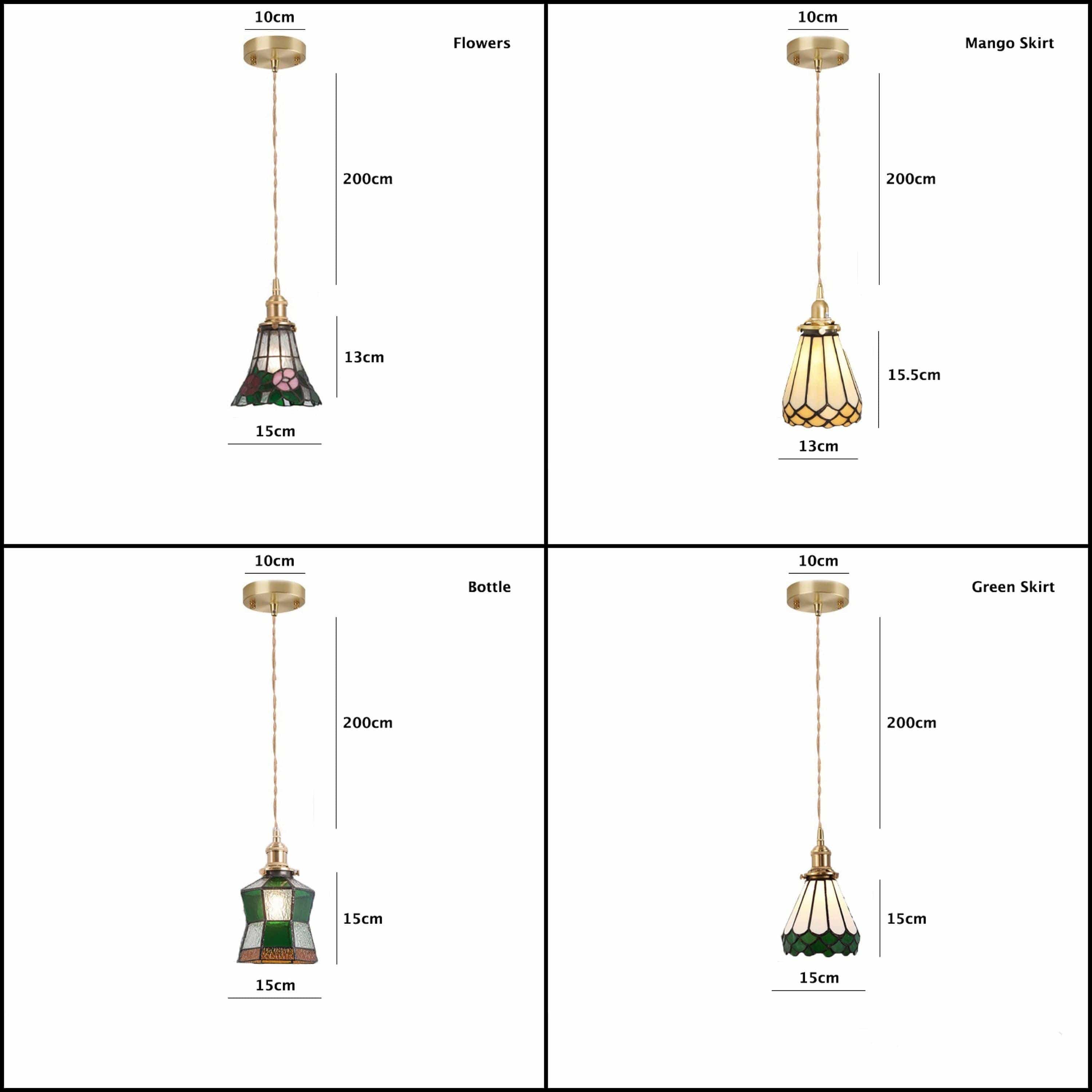 Mirella vintage závěsné svítidlo s vitrážovým sklem a LED žárovkou