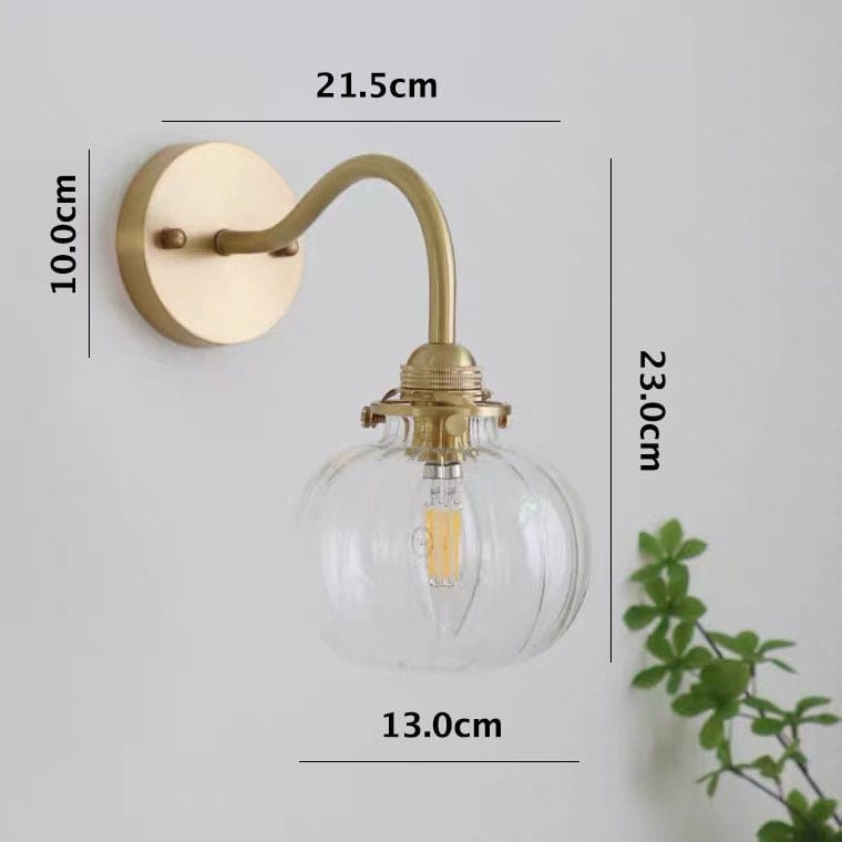 Aplica compactă cu glob din sticlă vintage pentru living