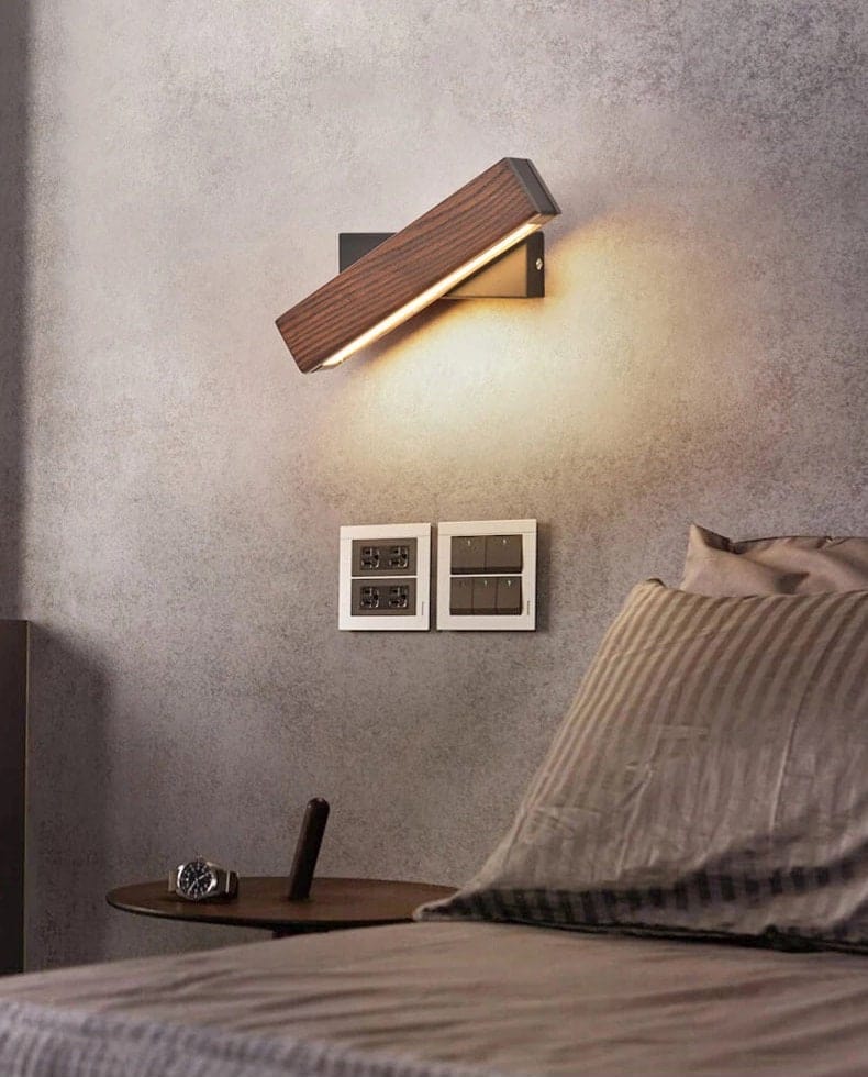 NordiGlow Asketre Nattbord Vegglampe med Roterende LED