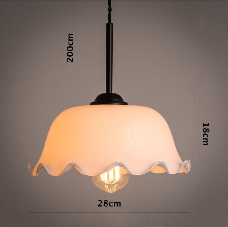 Lampadario Aurelle con vetro opalino e paralume a fazzoletto, lampadina inclusa