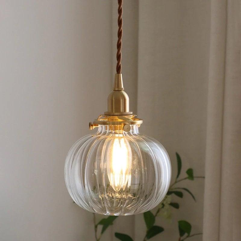 Lunora Handcrafted Vintage Glass Pendant Light With LED Bulb Included