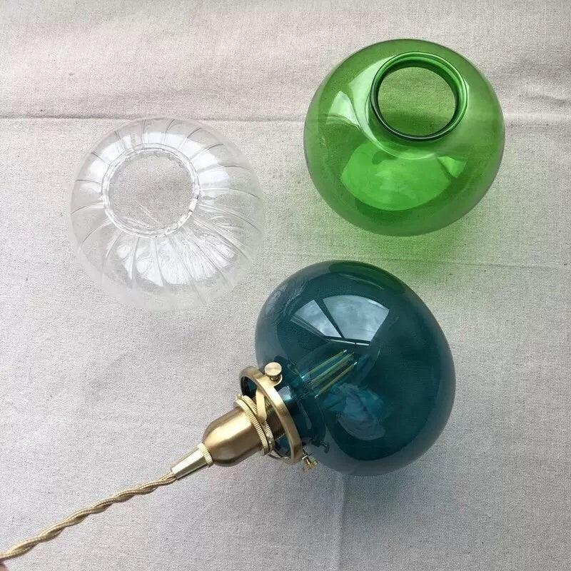 Lunora Handcrafted Vintage Glass Pendant Light With LED Bulb Included