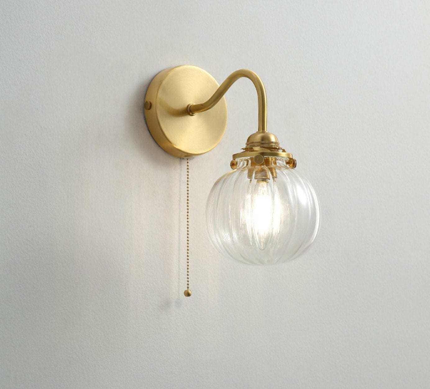 Compact Sconce With Globe Of Vintage Glass For Living Room