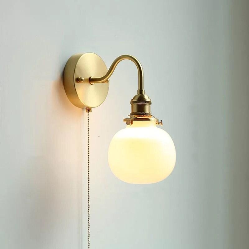 Mariselle Timeless Vintage Wall Light With Glass Globe Fixture