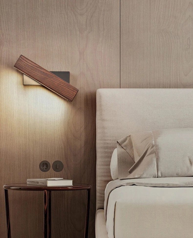 NordiGlow Asketre Nattbord Vegglampe med Roterende LED