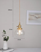 Lunora Handcrafted Vintage Glass Pendant Light With LED Bulb Included